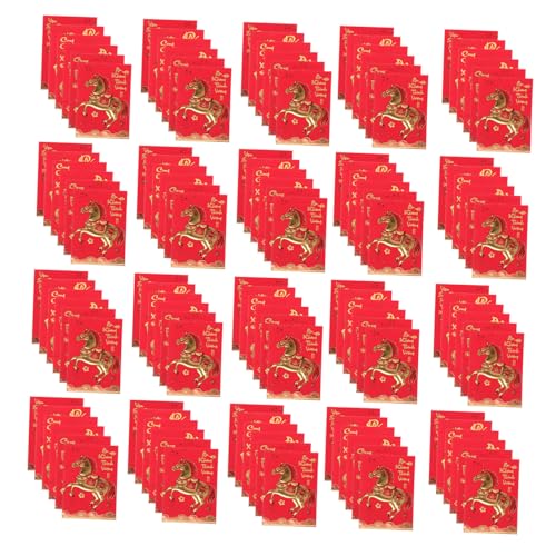 Enveloppes rouges Nouvel An Homoyoyo avec motifs équestres traditionnels de chance pour fête lot de 360