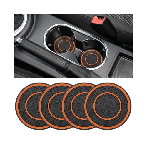 Posavasos para Auto Silicona 4 Piezas Negro Naranja miniatura 1