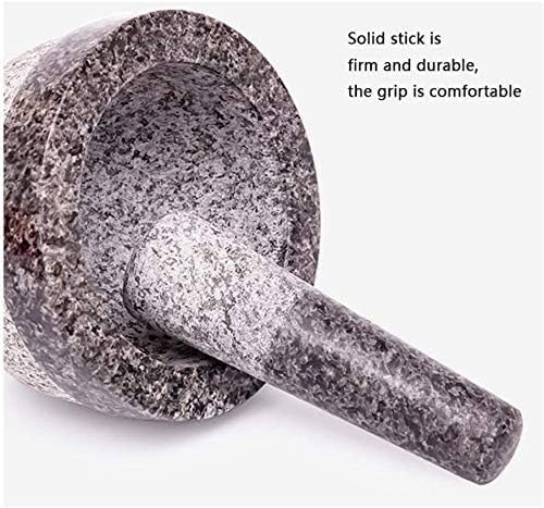 Set Heavy Duty Unpolished Granite Pestle Bowl and Mortar Large Stone Grinder