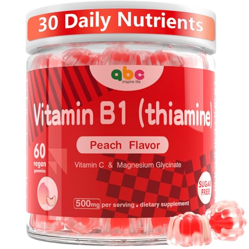 Vitamin B1 Gummies 300mg for Adults & Kids,Chewable Thiamine B1 Supplement with 150mg...