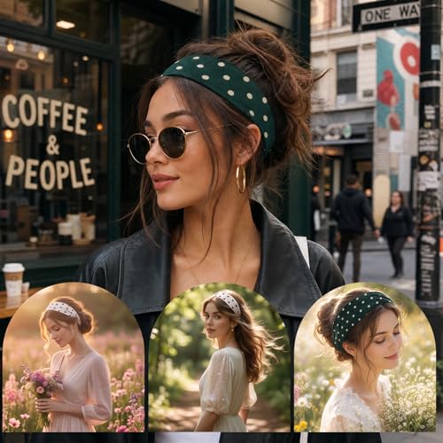 Image of 8PCS Summer-Exclusive Non Slip Sports Elastic Soft Running Fashion Headbands Absorb Sweat for Women & Men Working Out, Travel