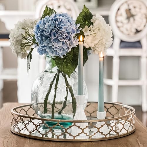 Image of LampLust Flameless Taper Candles with Remote, 9 Inch, 4 Pack Pastel Blue Candlesticks, LED Flickering Flameless Candles for Baby Shower Gender Reveal Decoration, Summer Home Decor, Table Centerpiece