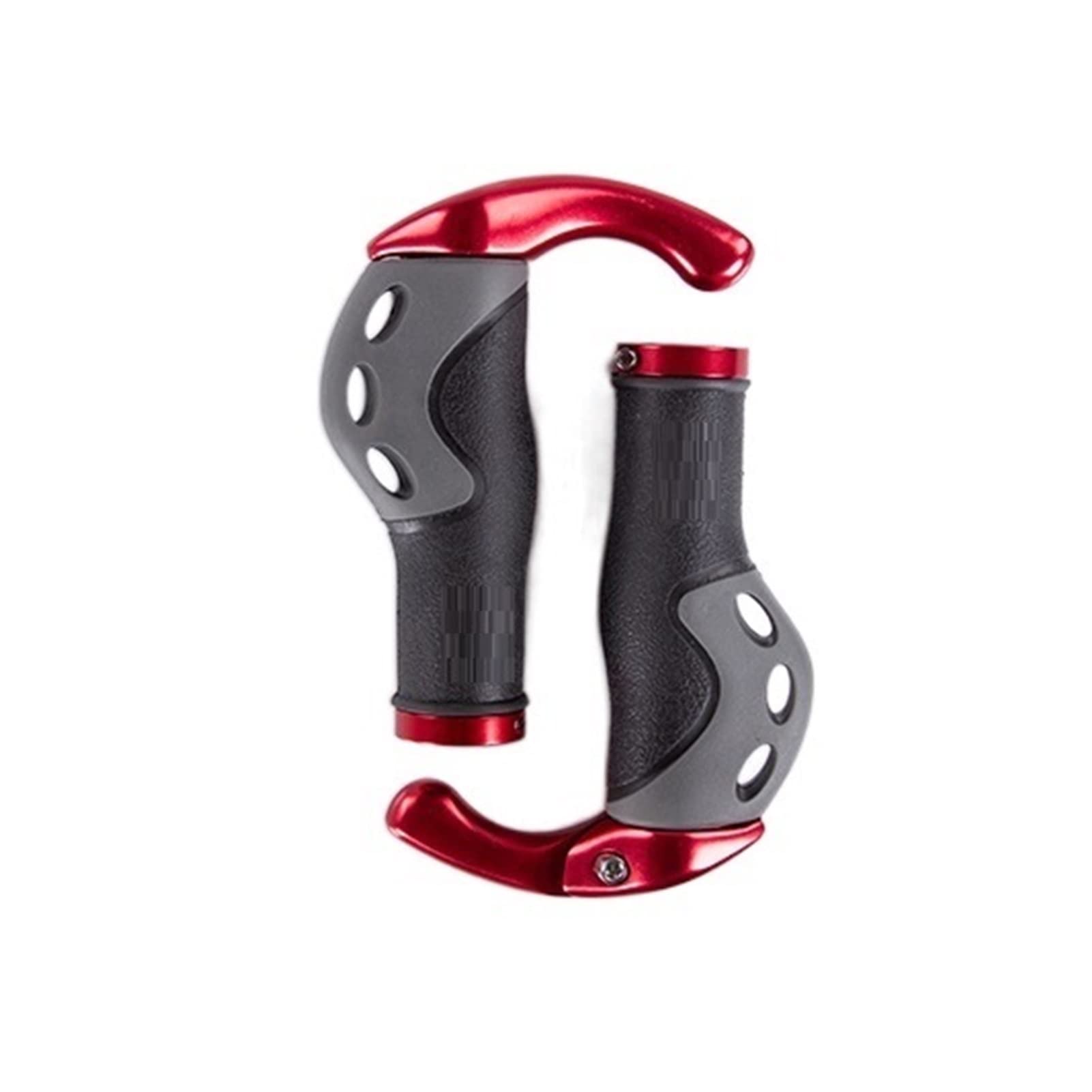 TRUSTTWO Fit Fro MTB Wygodne rowerowe uchwyty na rowerowe części Chwyty aluminiowe gumowe rower rowerowy uchwyt krawędzi ergonomiczne końce The New (Color : Rosso)