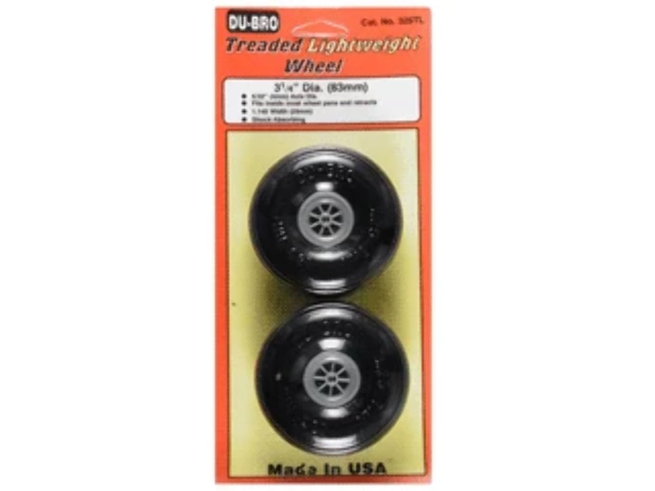 DU-BRO 3 1/4 Treaded Light Weight Wheels