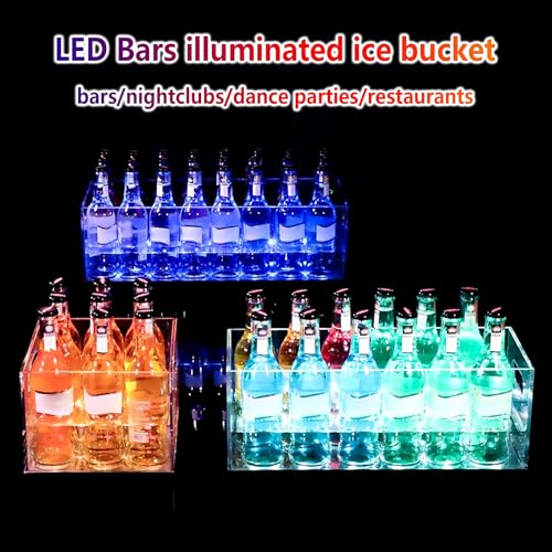 Seau à glace à champagne acrylique LED 50x20cm multicolore - 3