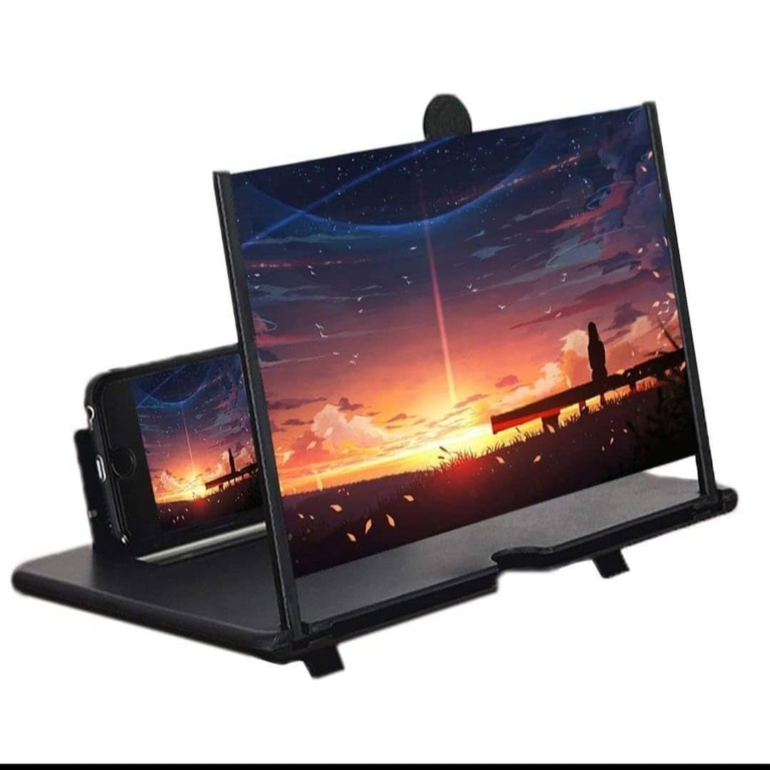 3D HD Mobile Phone Screen Magnifier with Foldable Stand,Portable Screen Amplifier,Video Enlarger for Smartphones,Eye Protection Screen Expander for Movies, Gaming & Reading | Black-picture-14