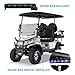 Kandi 4 Passenger Electric Cart w Lithium Battery, 28 Mile Driving Range, 120V Charging Port, 5,000 Watt Electric Motor, 4 Seats, Golf Cart, UTV, Electric Power Steering, Backup Cam Soundbar Silver