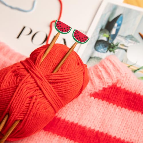 Image of Capiant 10 Pack Cute Fruit Knitting Needle Point Protectors, Knitting Needle Stoppers, Silicone Needle Point Protectors Knitting Accessories and Supplies Knitting Tools