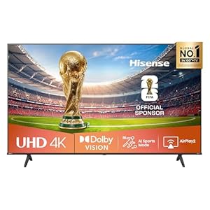 Hisense 43E6NT 108cm (43 Zoll) Fernseher, 4K UHD Smart TV, Precision Colour, HDR, Dolby Vision, 60Hz, Triple Tuner DVB-C/S/S2/T/T2, WiFi, HDMI 2.1, Bluetooth, Alexa Built-in, Schwarz, [2024]