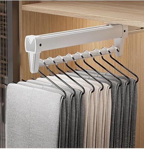Perchas For Pantalones, Aleación De Aluminio, Barra Extensible For Armario, Percha Telescópica Deslizante, Organizador For Pantalones, Abrigos, Ahorro De Espacio(B,41cm)