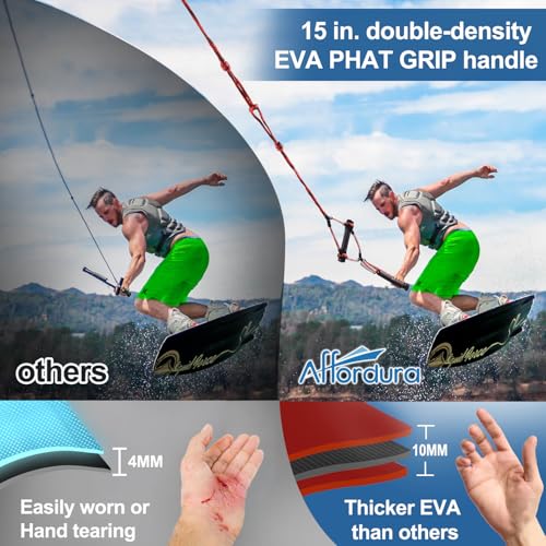 Image of Affordura Wakeboard Rope with Dual Handles, 75 FT 4-Section