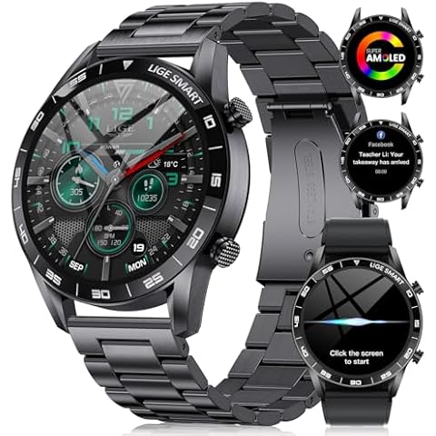 LIGE Smart Watch with AMOLED Display and Health Monitoring Cover