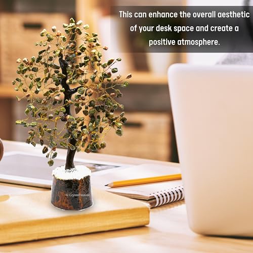 Image of Unakite Crystal Tree for Good Luck - Healing Crystals Money Tree for Wealth, Positive Energy at Home Office - Decorative Spiritual Gifts for Vastu, House Warming