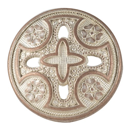 Medieval Templar Cross Button. Silver Copper Finish with light highlights 3/4