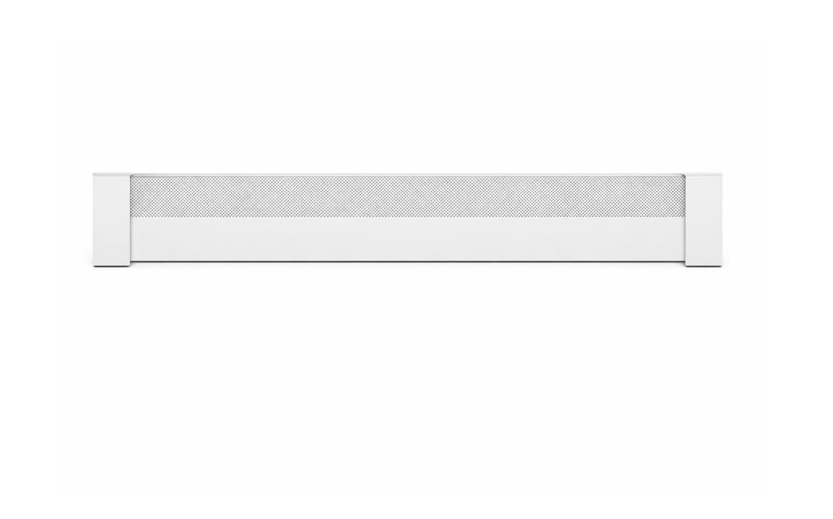 Photo 1 of ** BEND DAMAGE multiple points**Baseboarders Basic Series 6 ft (72in) Galvanized Steel Slip-On Baseboard Heater Cover + Left & Right Endcaps, Rust Resistant, White, for Hydronic Hot-Water Systems