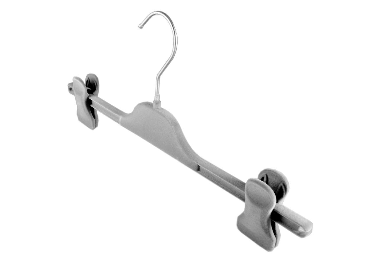 Samt Kleiderbügel für Hosen & Röcke mit Clip, 35 cm, grau, 15 Stück | NEU