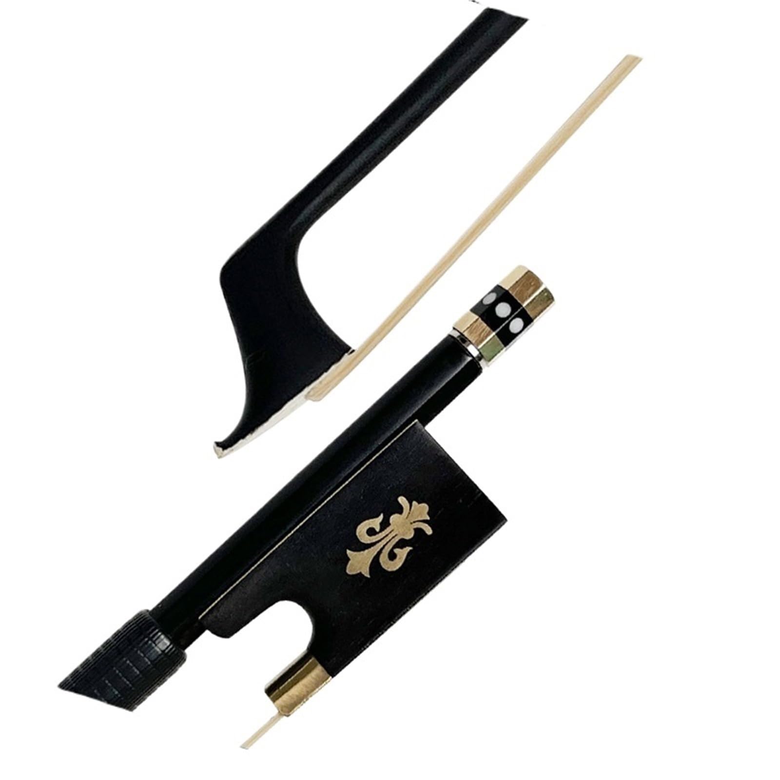 Geigenbogen zum Spielen Schwarzer Carbonfaser-Geigenbogen runder Bogen natürlicher Rosshaar-Grad Prüfungsleistung Bratschenbogen(Viola bow)