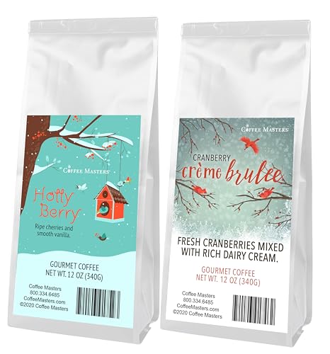Coffee Masters Christmas Coffee Sampler - Cranberry Creme Brulee and