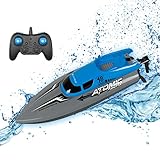 🚤 BARCO TELEDIRIGIDO ALTA VELOCIDAD: este barco teledirigido puede llegar a alcanzar los 30km/h y dar unos giros y saltos espectaculares. Es un regalo perfecto para disfrutarlo en una piscina, en el mar o en un lago. En cualquier superfície acuática podrás hacer carreras y pasar un buen rato.
