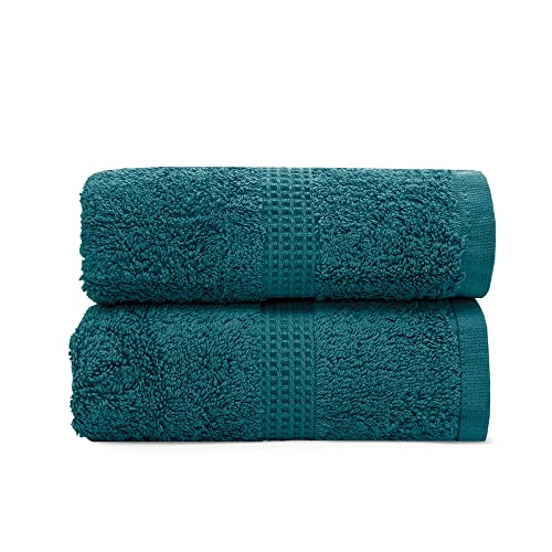 Velosso Premium 2 Pack Hand Towels 100% Egyptian Cotton Super Soft Ultra Absorbent Thick Towels Extra Large Hand Towels Hotel Spa Quality 50 x 80cms (Indigo)