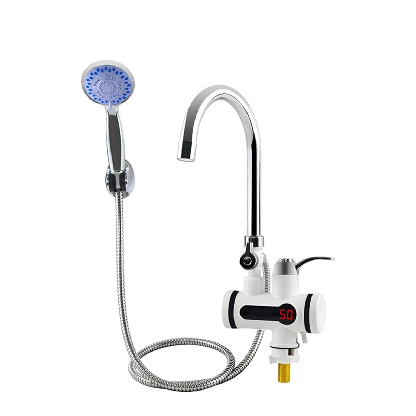 Bezzbiornikowy podgrzewacz wody kran prysznicowy, natychmiastowy podgrzewacz wody kran elektryczny, ogrzewanie natychmiastowa ciepła woda do kuchni i łazienki(No shower small)