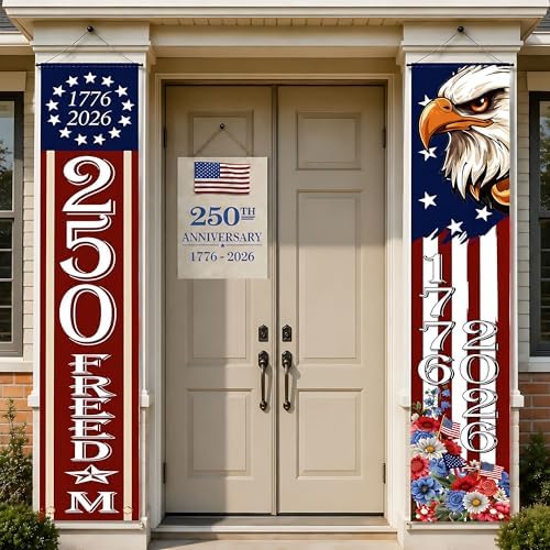 250th Anniversary Decorations - Patriotic America Porch Banner fo...