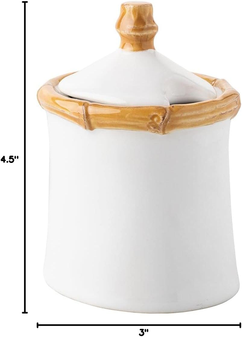 Juliska Bamboo Sugar Bowl - Coffee Sugar Bowl with Lid