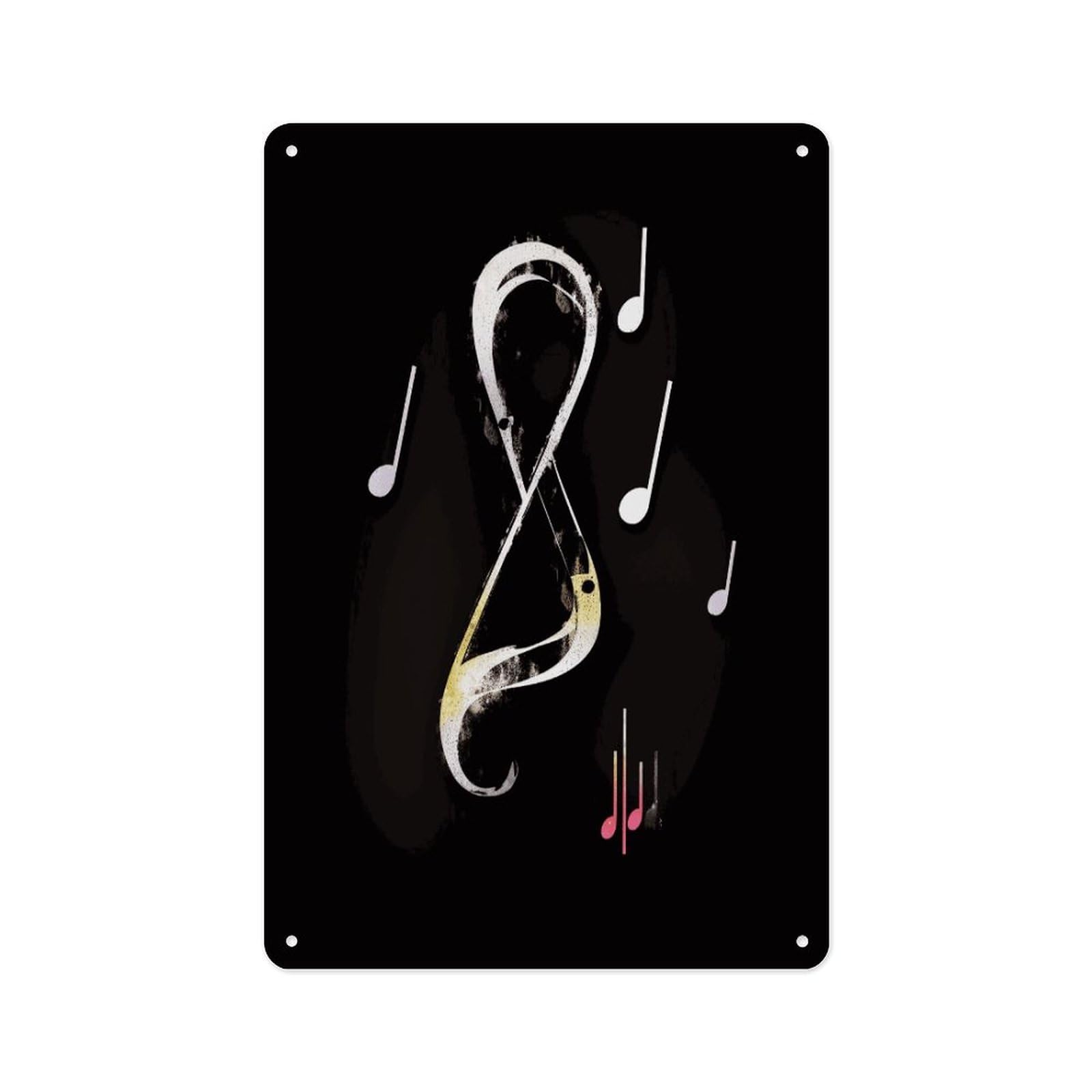 Fekiloot Style Music Notes Wall Decor Metal Signs Tin Signs Poster