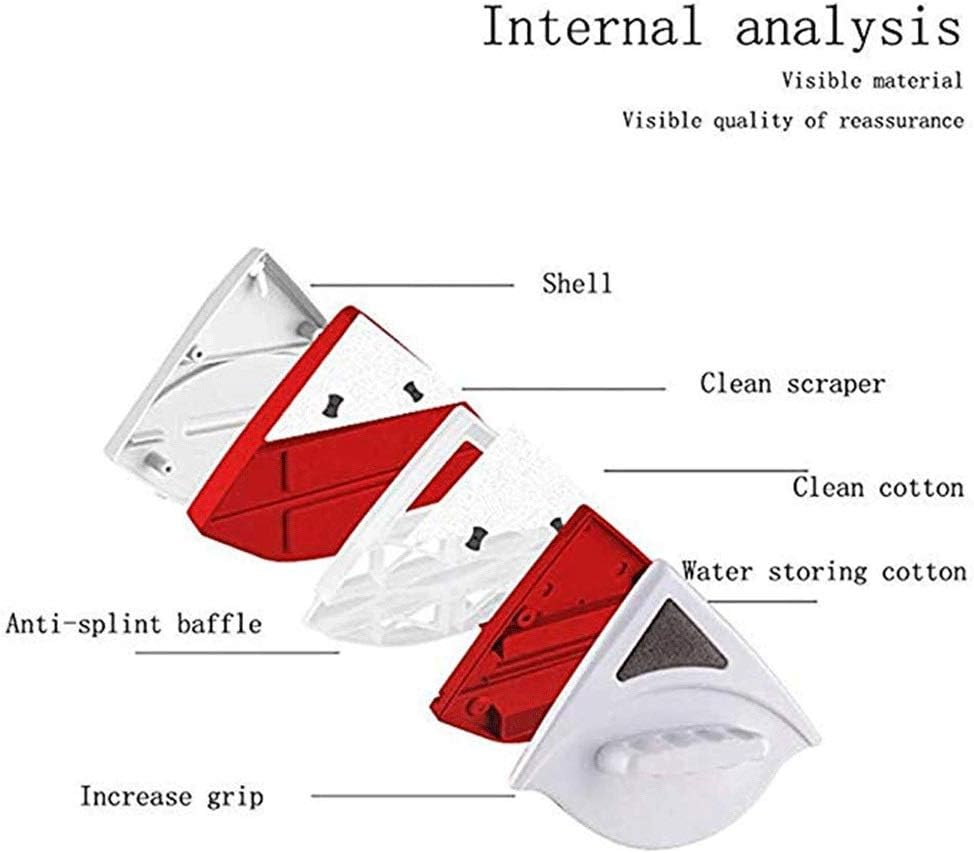 Glass Surface Wiper Cleaning Brush Side Magnetic Window Cleaner ，Suitable for Home/Office Thickness 5-12 mm