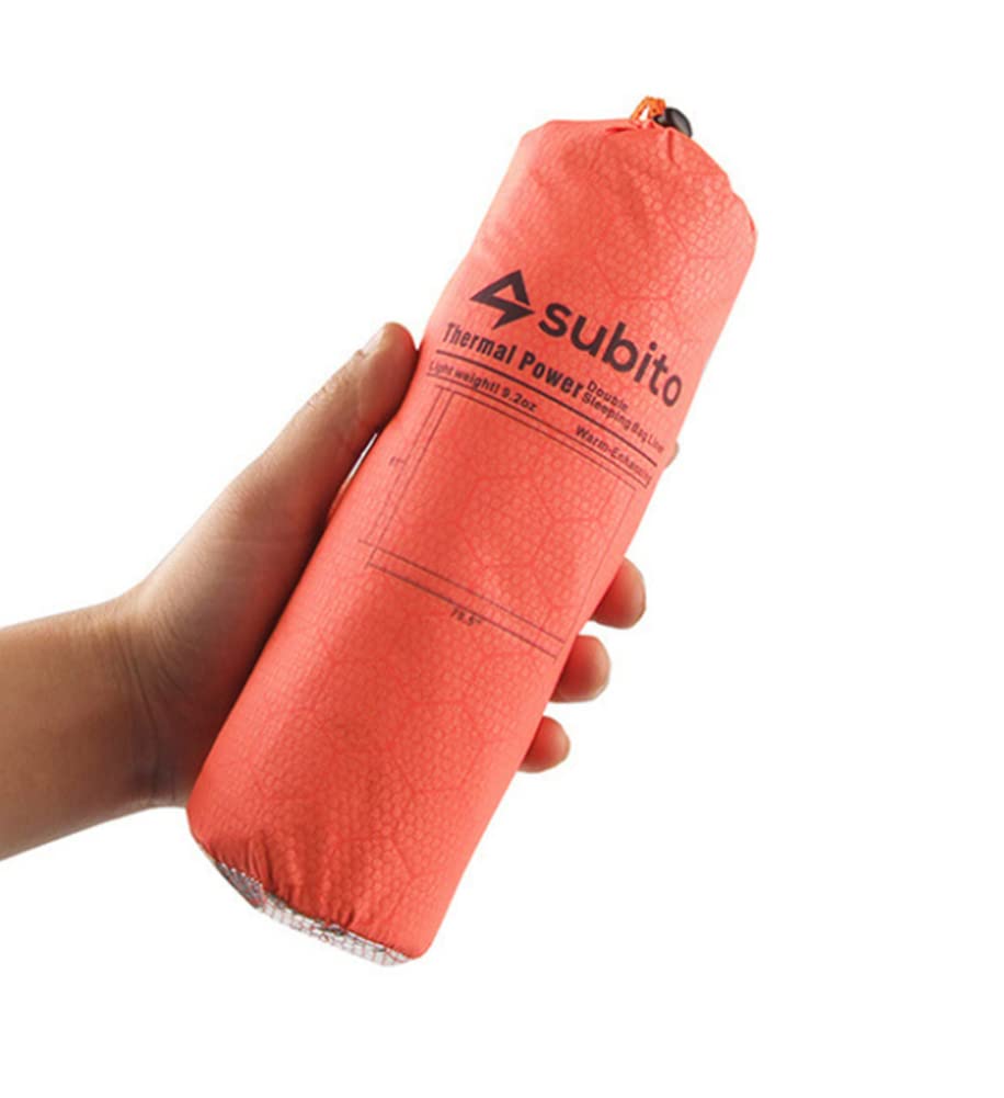 Sacco a Pelo per Arrampicata all'Aperto Doppio/Coppia Campeggio Isolamento Termico Termoriflettente Sacco a Pelo di Emergenza, Arancione 210x83cm