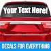 Design Your Own (13 Sizes + 18 Fonts + 24 Colors) Custom Vinyl Sticker | Car Window, Boat, Yeti Lettering JDM Automotive Windshield Graphic Name Letter Auto Vehicle Door Banner Sign Personalized Decal