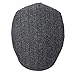 FEINION Men's Wool Tweed Newsboy Ivy Cap Gatsby Golf Flat Hat (Herringbone Grey, 7 1/4)
