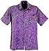 Guru-Boutique, Chemise Hippie, Chemise Hawaïenne, Chemise Batik, Lilas, Synthétique, Size:XXXL, Des Chemises
