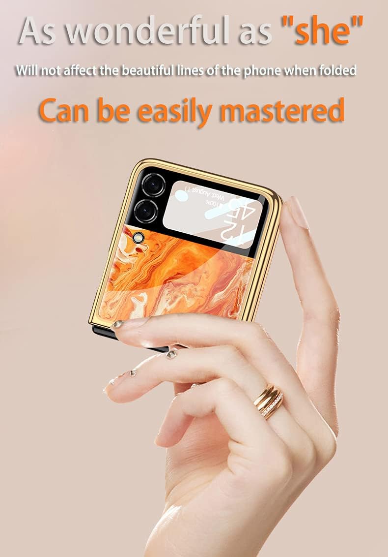 SHIEID Z Flip 3 Case, Z Flip 3 Case Ultra-Thin Tempered Glass Phone Case Protective Cover for Galaxy Z Flip 3 5G Fashion Electroplated PC Back Cover, Chess White