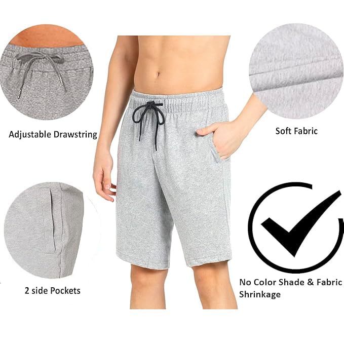 Image of KART BLACK Plus Sizes Men's Cotton Knee Length Shorts(M,L,XL,XXL,3XL,4XL,5XL Shorts) | Casual and Night Wear Mens Shorts