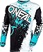 Price comparison product image O'Neal Element Impact Jersey Moto Cross MTB MX Mountain Bike Trikot Langarm Shirt Leicht Offroad, E001, Farbe Schwarz Türkis, Größe L