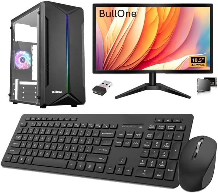 WLS All-in-One Desktop Computer, 19inch Moniter, Core i5 2500, 12GB RAM, 128GB SSD, 500GB HDD, Wireless Keyboard & Mouse, Ultra HD Graphics, WiFi, Win11 (12-128-500GB)
