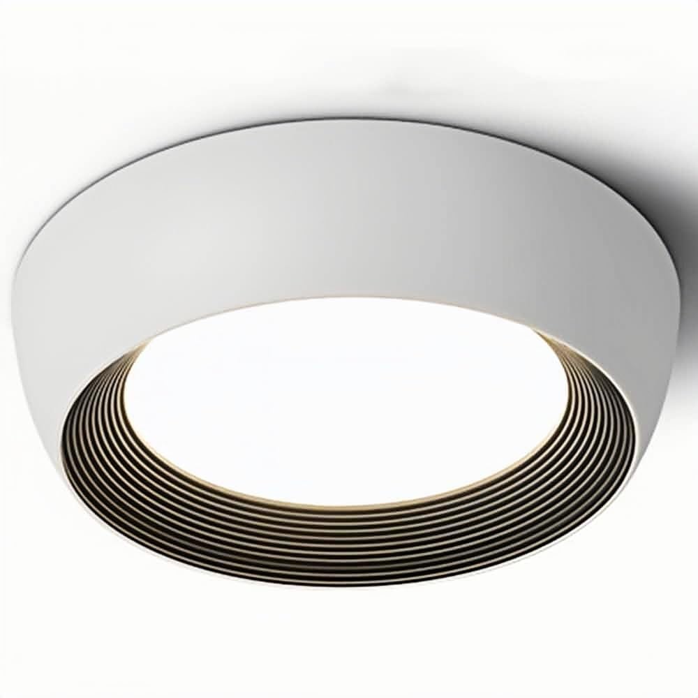 LUOYAOB Nordic Modern Round 19.6in Dual-Color Ring Design Ceiling Lights Acrylic Shade Flush Mount Ceiling Lamps Iron Body Three-Color Mode Ceiling Light Fixture for Bedroom(White)