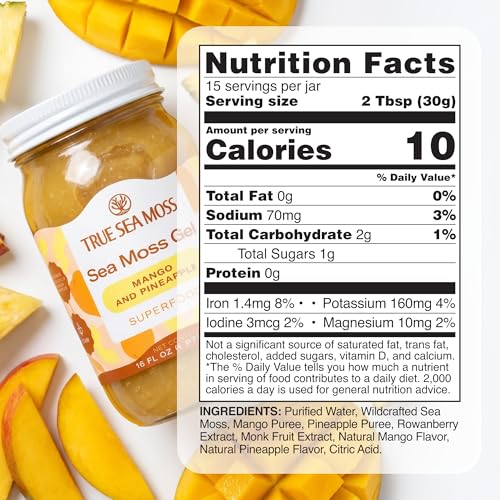 TrueSeaMoss Sea Moss Gel—Wildcrafted, Mango/Pineapple, 16 oz — view 2