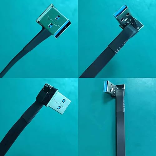Miniatura 8 de ADT-Link - Cable de extensión USB 3.0 tipo A macho a USB A hembra, 90 FPV, delgado, plano, suave, flexible, FPC (3.9 in, S2L-S4A)