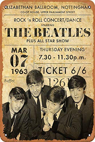 OSONA The Beatles Rock N' Roll Concert Dance Rétro nostalgique Art traditionnel rouille couleur étain Logo publicité frappante décoration murale cadeau Cover