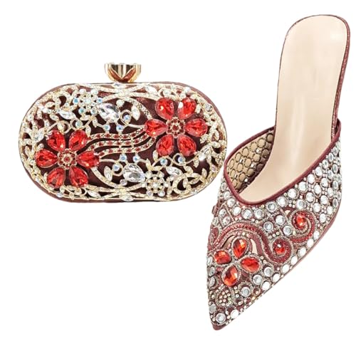 Ensemble chaussures et sac pour femmes africaines escarpins de mariage couleur italienne EN8