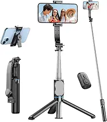 Bastão Tripé 2 em 1 Pau De Selfie com Controle Bluetooth Bastão Tripé Mini 360º Dobrável Pau De Selfie Bluetooth Controle Remoto 3 em 1 Celular Câmera Selfie stick