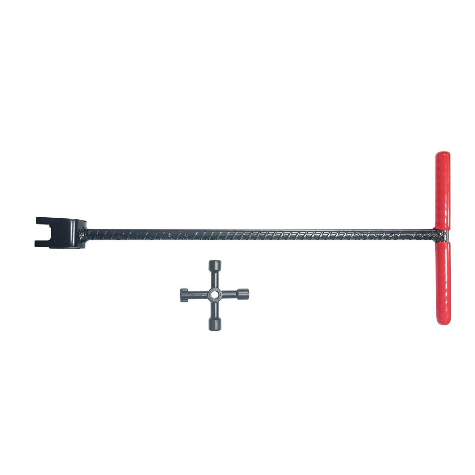 17 Inches Practical Steel T Handle Water Meter U-Head Water Shut Off Tool for Main Valved Shut Off and Utility Access Meter