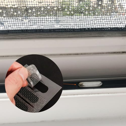 FRUHLING 120 Stück Fliegengitter Fenster Reparatur Selbstklebend Glasfaser Reparatur Insektenschutz Moskitonetz Reparaturflicken Tür Fenstergitter Patch für Fenster Tür Loch von Fliegengitter