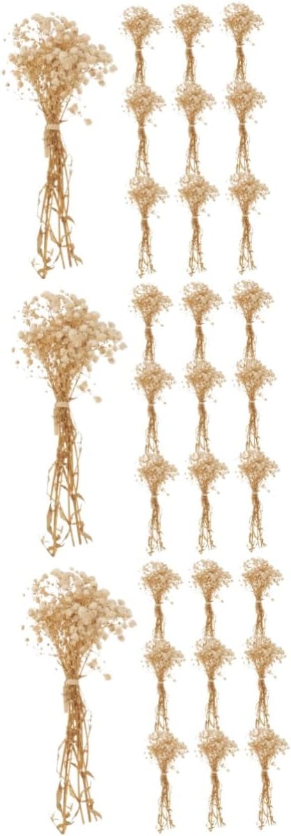 TEHAUX 3pcs Bundles Dried Babysbreath Flowers for Home and Wedding Decor Natural Gypsophila Branches for Table Centerpieces Office and Party Arrangements