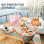 GarveeHome 9x12 Outdoor Area Rug Waterproof Plastic Straw Rug, Reversible RV Mat, Stain-Resistant Indoor Outdoor Carpet for Picnic, Deck, Balcony, Beach, Patio Yellow/Green/Gray/White - Image 7