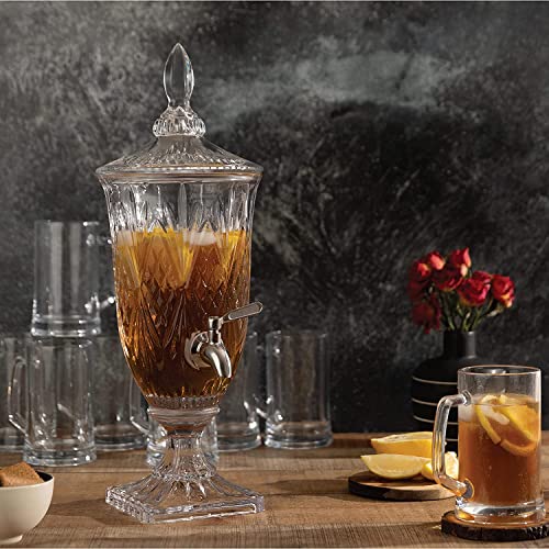 Image of Bellemax Premium Glass Water Jug - 2 LTR, Transparent, Hot Cold Water Pitcher with Glass Lid Water Tank, Iced Tea, Milk and Juice Beverage Carafe, Lemon Jug, 2000 ML (Set of 1,TR-08)