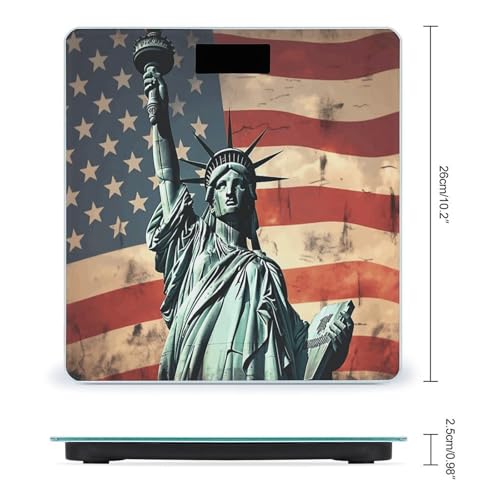 Báscula digital de baño con diseño Estatua de la Libertad y bandera Americana miniatura 2