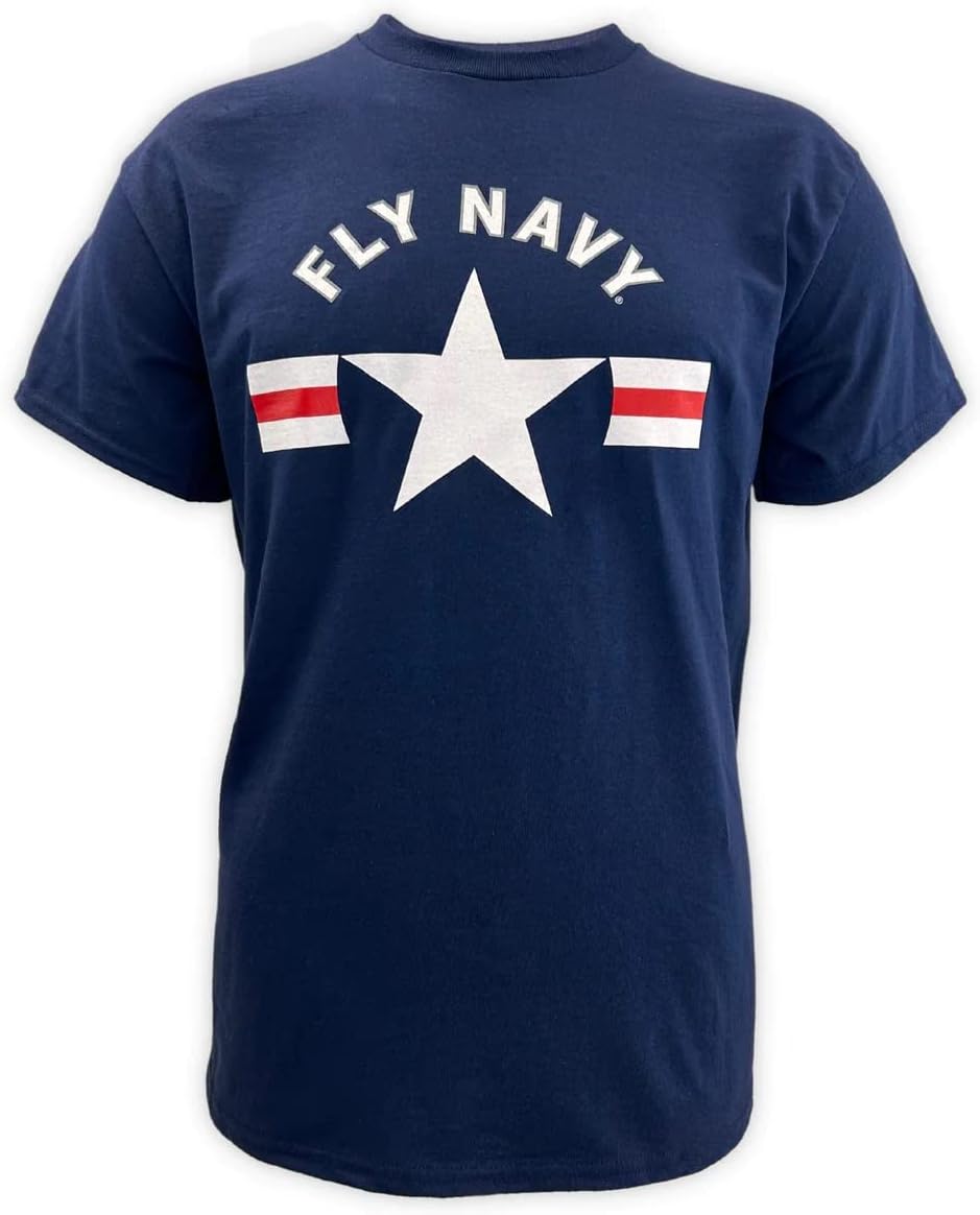 Armed Forces Gear Men's United States Navy Fly Navy T-Shirt - Official Licensed United States Navy Shirts for Men (Navy)